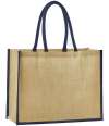 W470 Westford Mill Natural Starched Jute Classic Shopper Natural / Navy colour image